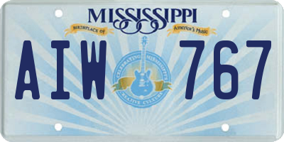 MS license plate AIW767