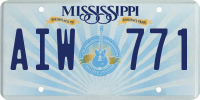 MS license plate AIW771
