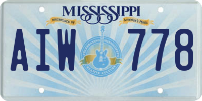 MS license plate AIW778