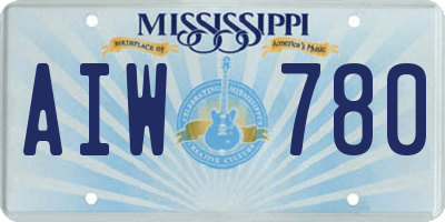 MS license plate AIW780
