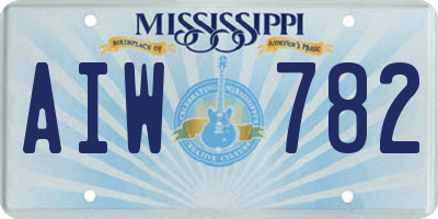 MS license plate AIW782