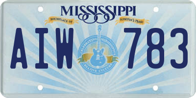MS license plate AIW783