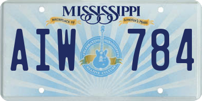 MS license plate AIW784