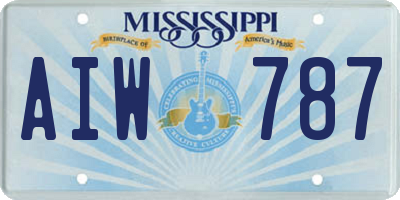 MS license plate AIW787