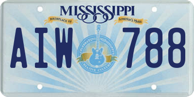 MS license plate AIW788