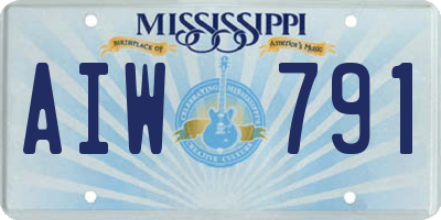 MS license plate AIW791