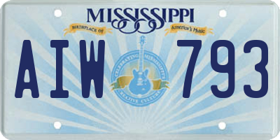 MS license plate AIW793