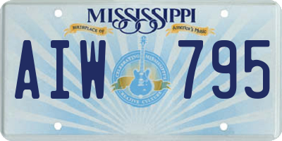 MS license plate AIW795