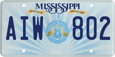 MS license plate AIW802