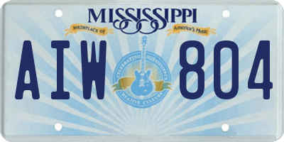 MS license plate AIW804