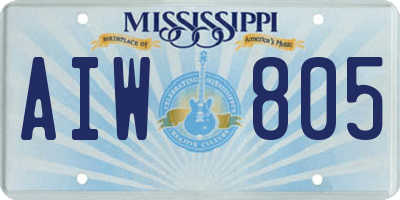 MS license plate AIW805