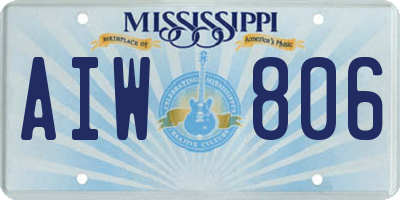 MS license plate AIW806