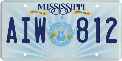 MS license plate AIW812