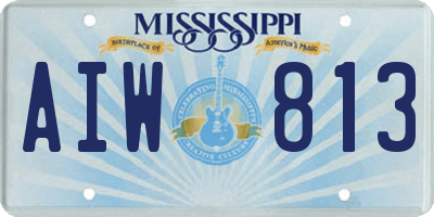 MS license plate AIW813