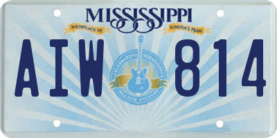 MS license plate AIW814