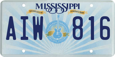 MS license plate AIW816