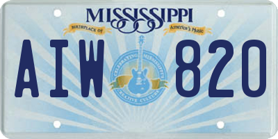 MS license plate AIW820