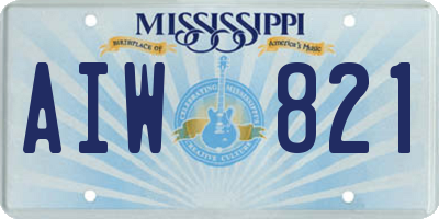 MS license plate AIW821