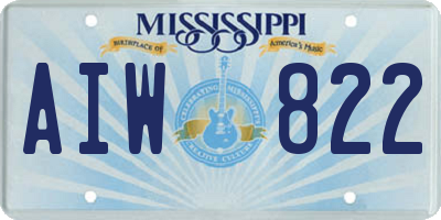 MS license plate AIW822