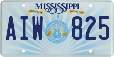 MS license plate AIW825