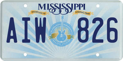 MS license plate AIW826