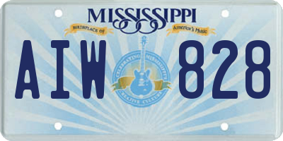 MS license plate AIW828