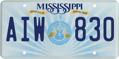 MS license plate AIW830
