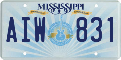 MS license plate AIW831