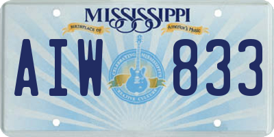 MS license plate AIW833