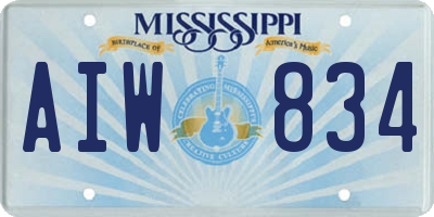 MS license plate AIW834
