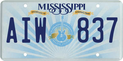 MS license plate AIW837