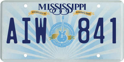 MS license plate AIW841