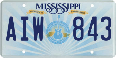 MS license plate AIW843