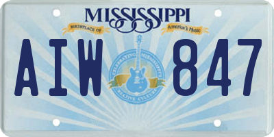 MS license plate AIW847