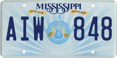 MS license plate AIW848