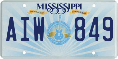 MS license plate AIW849