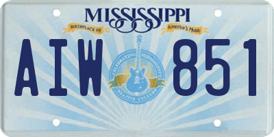 MS license plate AIW851
