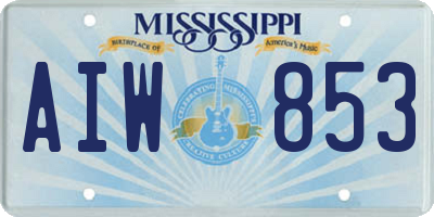 MS license plate AIW853