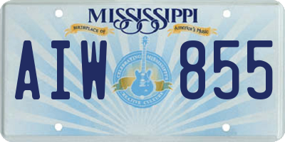 MS license plate AIW855