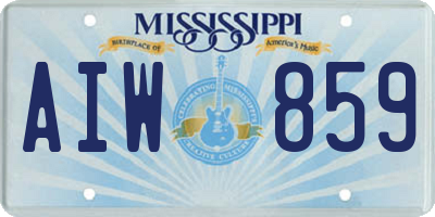 MS license plate AIW859