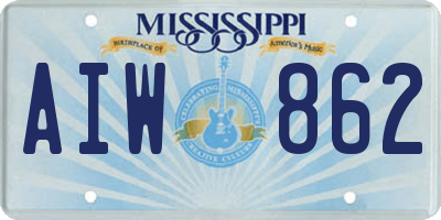 MS license plate AIW862