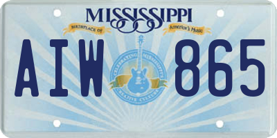MS license plate AIW865