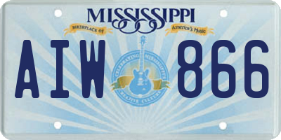 MS license plate AIW866