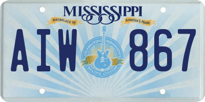 MS license plate AIW867