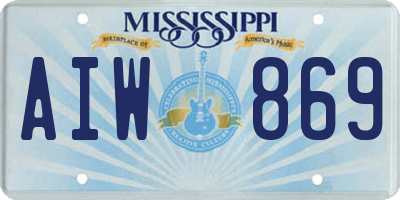 MS license plate AIW869