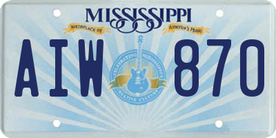 MS license plate AIW870