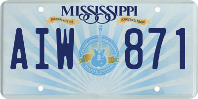 MS license plate AIW871