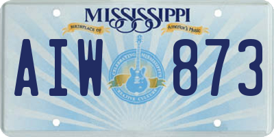 MS license plate AIW873