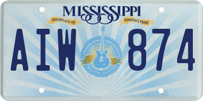 MS license plate AIW874