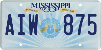 MS license plate AIW875